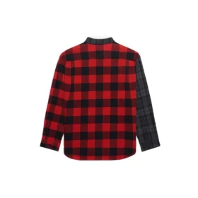 Camisa de franela a cuadros con patchwork «Red Black» 647364TJM136167