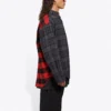 Camisa de franela a cuadros con patchwork «Red Black» 647364TJM136167