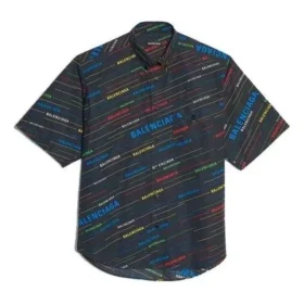 Camisa de manga corta con estampado de logotipo «Negro» 556869TDL542771