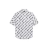 Camisa de manga corta con garabatos por toda la superficie «Blanco Negro» 681702TLLJ49040