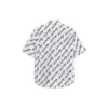 Camisa de manga corta con garabatos por toda la superficie «Blanco Negro» 681702TLLJ49040
