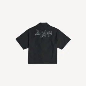 Camisa de manga corta de estilo «sketchy» para hombre, en color negro