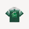 Camisa de manga corta de hombre con estampado tie-dye extremo, en verde/blanco Camisa de manga corta de hombre con estampado tie-dye extremo, en verde/blanco