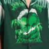 Camisa de manga corta de hombre con estampado tie-dye extremo, en verde/blanco Camisa de manga corta de hombre con estampado tie-dye extremo, en verde/blanco