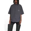 Camisa de manga corta Fashion Institute, corte amplio «Gris oscuro» 703846TYB181270