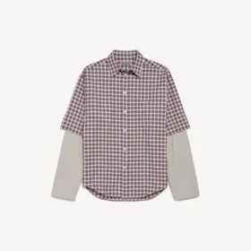 Camisa de manga cruzada para hombre en rojo/azul marino