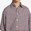 Camisa de manga cruzada para hombre en rojo/azul marino Camisa de manga cruzada para hombre en rojo/azul marino