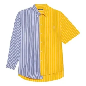 Camisa de manga holgada a rayas Balenciaga para hombre, temporada de primavera-verano 2021, 658850TIM369086