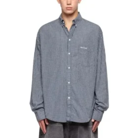 Camisa de manga larga a cuadros «Azul» 690340TMM373768