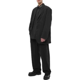 Camisa de manga larga con botones y logotipo en el cuello «Negro» 671586TYB181000 Camisa de manga larga con botones y logotipo en el cuello «Negro» 671586TYB181000
