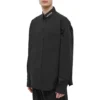 Camisa de manga larga con botones y logotipo en el cuello «Negro» 671586TYB181000