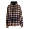 Camisa de manga larga con capucha y estampado de cuadros decolorado «Rojo, blanco y negro» 699223TMM059783