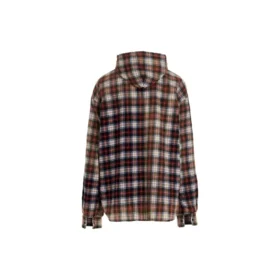 Camisa de manga larga con capucha y estampado de cuadros decolorado «Rojo, blanco y negro» 699223TMM059783 Camisa de manga larga con capucha y estampado de cuadros decolorado «Rojo, blanco y negro» 699223TMM059783