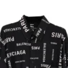Camisa de manga larga de viscosa con estampado integral, corte holgado «Negro» 658956TPLB41070