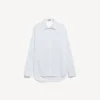 Camisa de mujer con espalda drapeada en blanco Camisa de mujer con espalda drapeada en blanco