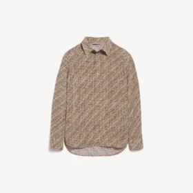 Camisa de mujer con monograma en beige/negro