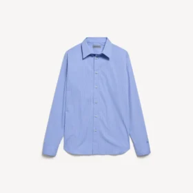 Camisa de popelín a rayas para mujer en azul/azul marino