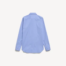 Camisa de popelín a rayas para mujer en azul/azul marino