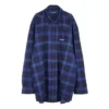 Camisa de sarga de algodón a cuadros «Blue» 625548T1M194450