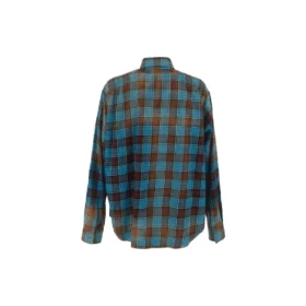 Camisa oversize de manga larga de franela a cuadros «Blue Red» 715030TMM116305