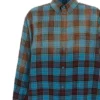 Camisa oversize de manga larga de franela a cuadros «Blue Red» 715030TMM116305