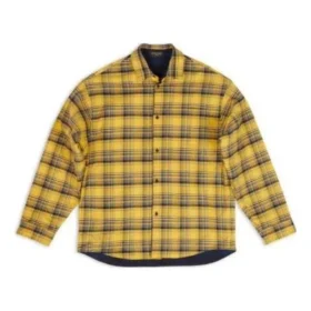 Camisa oversize reversible a cuadros «Yellow Blue» 720105TNM277660