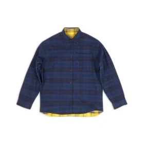 Camisa oversize reversible a cuadros «Yellow Blue» 720105TNM277660