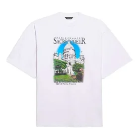 Camisa polo unisex de algodón oversize, color blanco, colección primavera-verano 2021, 641614TJVH69000