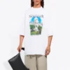 Camisa polo unisex de algodón oversize, color blanco, colección primavera-verano 2021, 641614TJVH69000