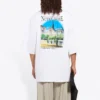 Camisa polo unisex de algodón oversize, color blanco, colección primavera-verano 2021, 641614TJVH69000