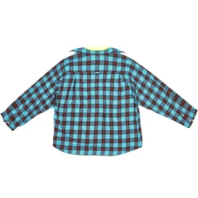 Camisa y camiseta a cuadros con efecto trampantojo «Azul y amarillo neón» 699371TMM116305