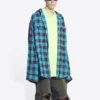 Camisa y camiseta a cuadros con efecto trampantojo «Azul y amarillo neón» 699371TMM116305