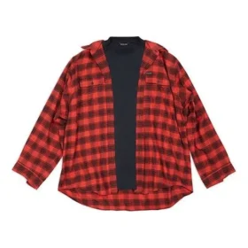 Camisa y camiseta a cuadros «Trompe L’oeil» «Red Navy» 699371TNM256167