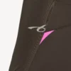 Camiseta ajustada de manga larga para mujer, estilo «techwear», en color marrón caqui/rosa neón Camiseta ajustada de manga larga para mujer, estilo «techwear», en color marrón caqui/rosa neón