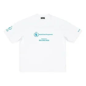 Camiseta Balenciaga x WFP, corte medio «White» 612966TMVL29086