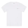 Camiseta blanca de manga corta holgada con logotipo de letras pequeñas 556104TYK289000