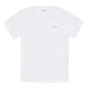 Camiseta blanca de manga corta holgada con logotipo de letras pequeñas 556104TYK289000