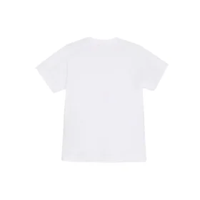 Camiseta blanca de manga corta holgada con logotipo de letras pequeñas 556104TYK289000
