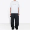 Camiseta blanca de manga corta y corte holgado con estampado del logotipo de Balenciaga para hombre 612966TIV549040