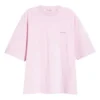 Camiseta básica con letras, logotipo pequeño y manga corta, rosa 571205TEV182014