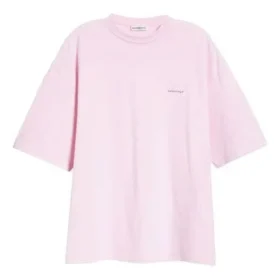 Camiseta básica con letras, logotipo pequeño y manga corta, rosa 571205TEV182014