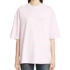 Camiseta básica con letras, logotipo pequeño y manga corta, rosa 571205TEV182014