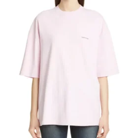 Camiseta básica con letras, logotipo pequeño y manga corta, rosa 571205TEV182014
