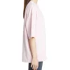 Camiseta básica con letras, logotipo pequeño y manga corta, rosa 571205TEV182014