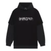 Camiseta con capucha de manga larga doble «Slime» «Negra» 681029TLVF11069