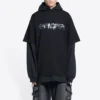 Camiseta con capucha de manga larga doble «Slime» «Negra» 681029TLVF11069