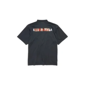 Camiseta con cinta en la espalda de Balenciaga «Negro» 764235TSVG28737