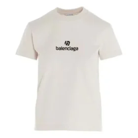 Camiseta con cuello redondo y logotipo, gris/blanco 612964TJVD99054