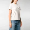 Camiseta con cuello redondo y logotipo, gris/blanco 612964TJVD99054
