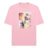 Camiseta con estampado, cuello redondo y manga corta, rosa 641532TJVG85630